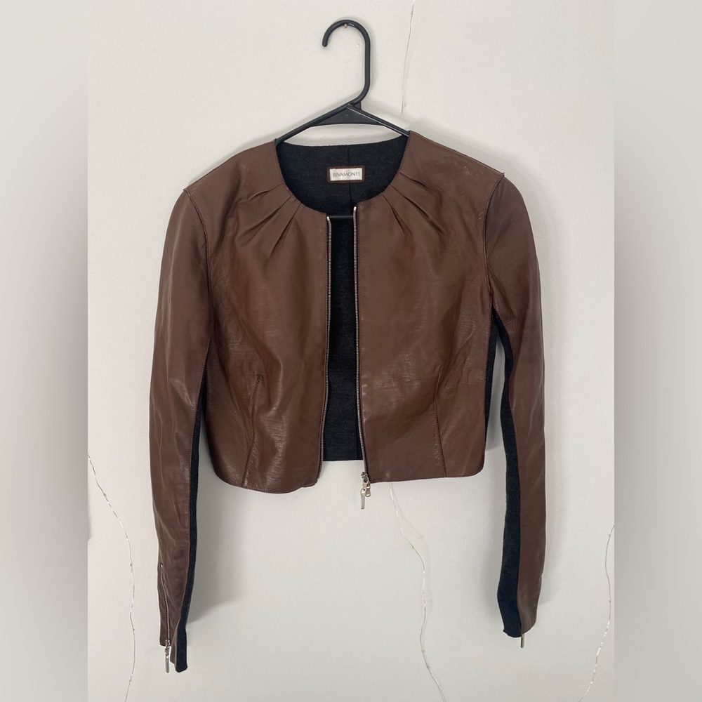 Rivamonti by Brunello Cucinelli Cropped Leather Jacket